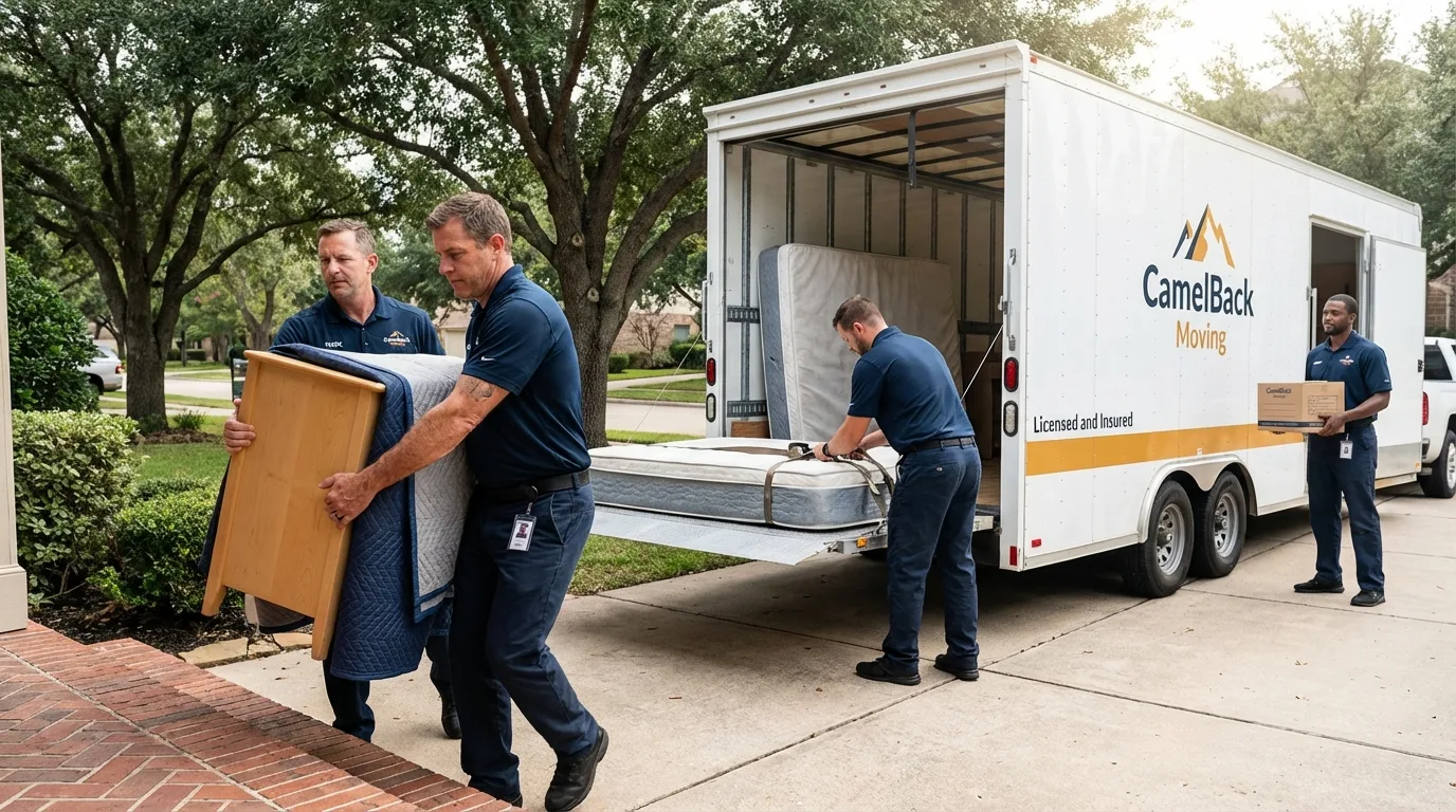 Crew loading residential truck for cross-state move from Evans City, PA