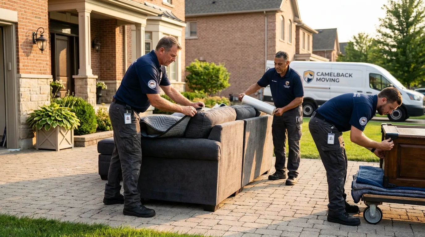 Large estate moving crew wrapping furniture in Evans City, PA