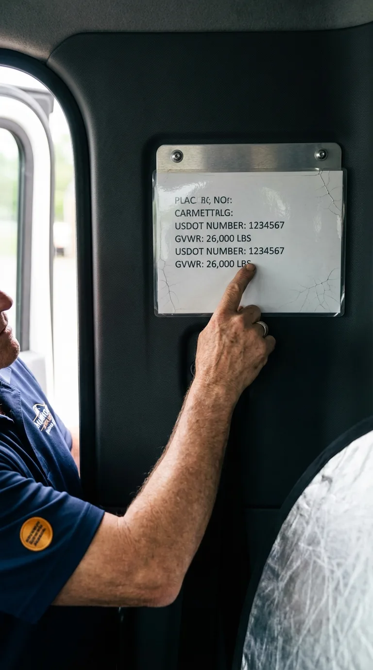 USDOT licensing placard verification in Evans City